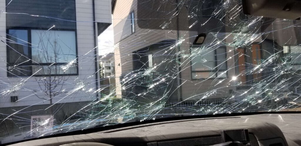 our filthy masters truck after the hailstorm on 2020