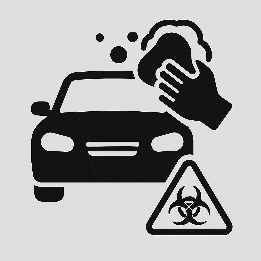 Hazardous Detailing of car